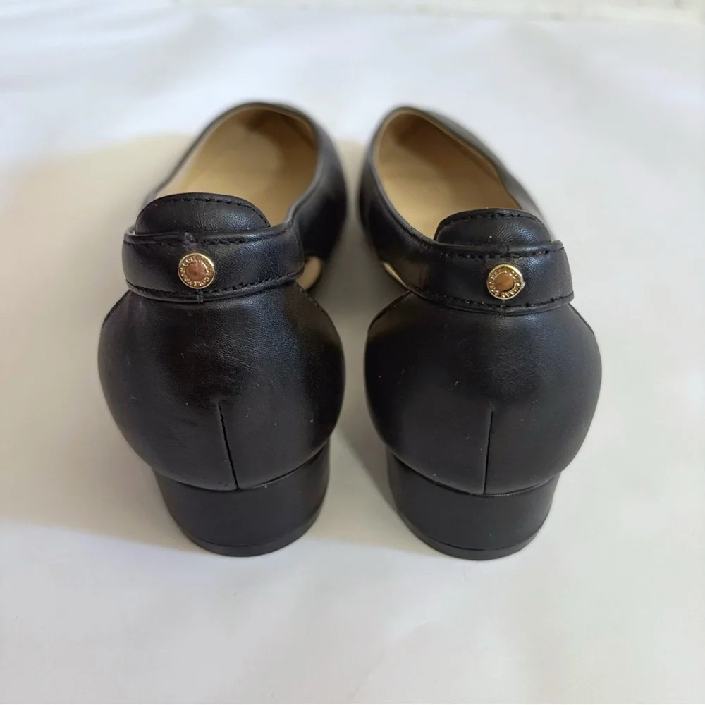 NWOB Cole Haan Women 7B Black Leather Slingback Pumps Pointed Toe Office Chic - Picture 4 of 7